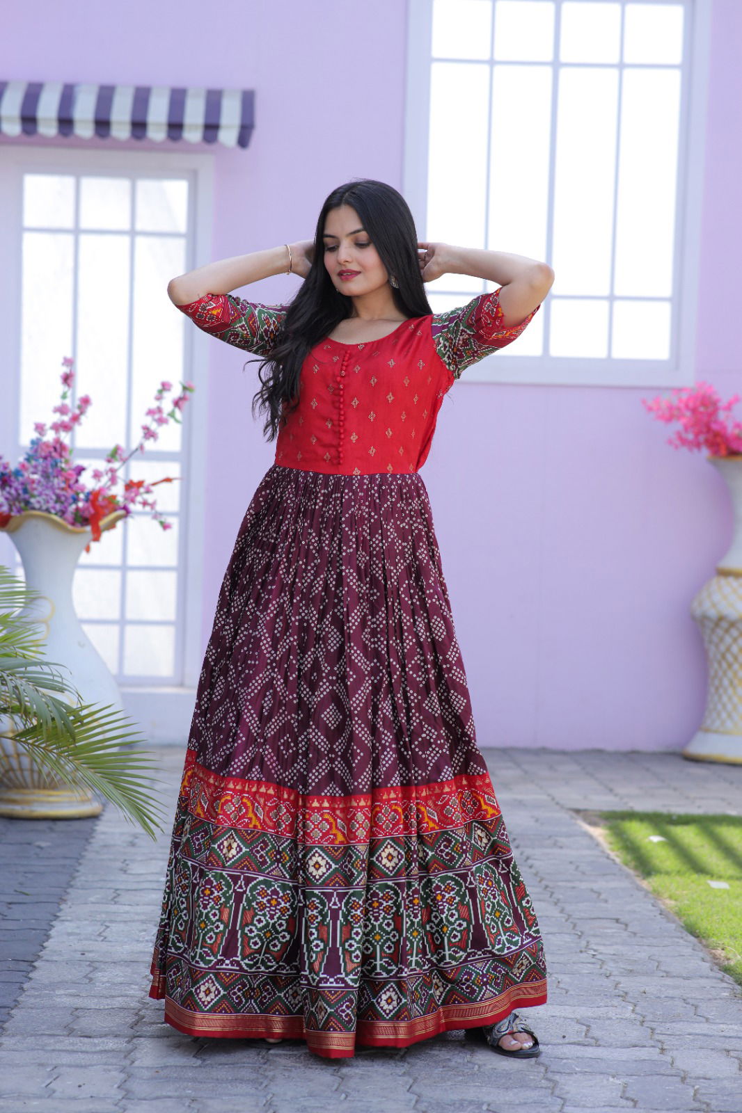 Ka1035 Dola Silk Patola Designer Readymade Gown Catalogue 